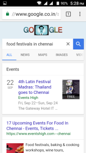 google app display events in town